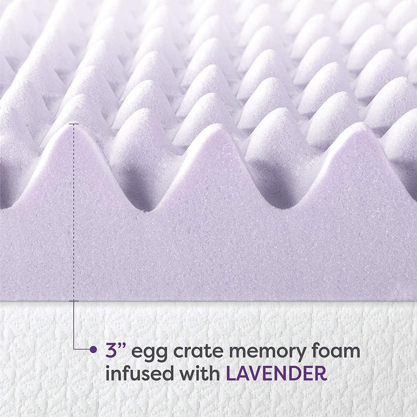 Lavender Infused Queen Memory Foam Topper for Comfort