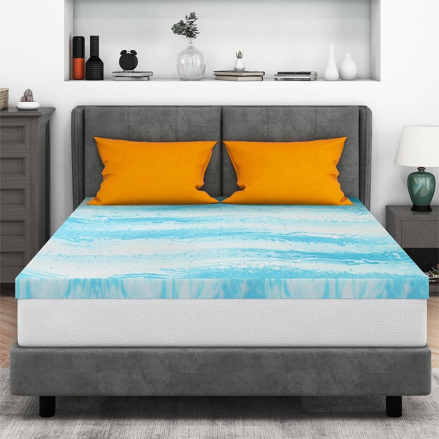 Cooling Gel Memory Foam Mattress Topper for Comfort