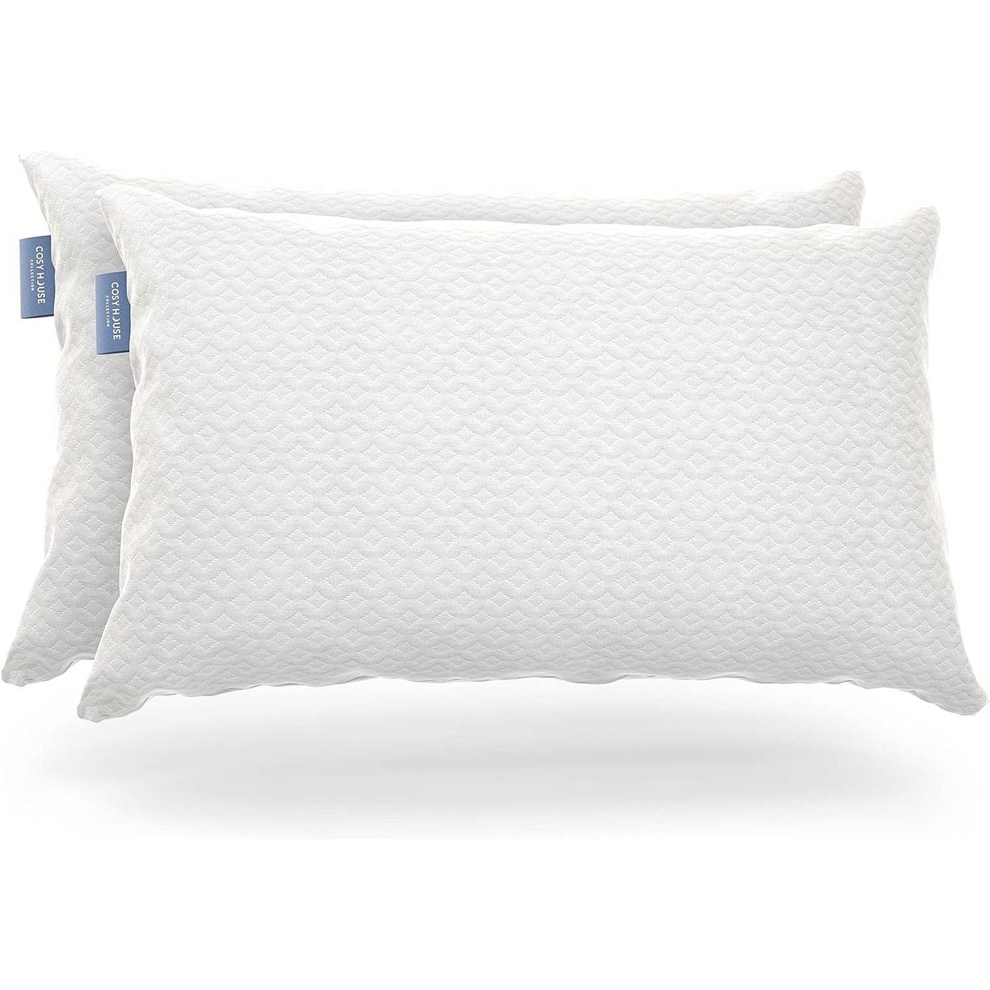 Set of 2 Queen Shredded Memory Foam Pillows with Luxury Bamboo