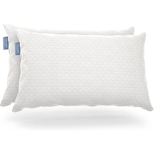Set of 2 Queen Shredded Memory Foam Pillows with Luxury Bamboo