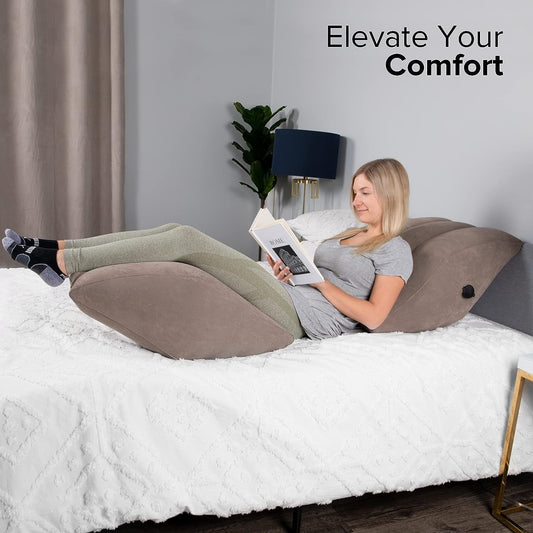 Portable Inflatable Leg Elevation Wedge Pillow with Storage Bag