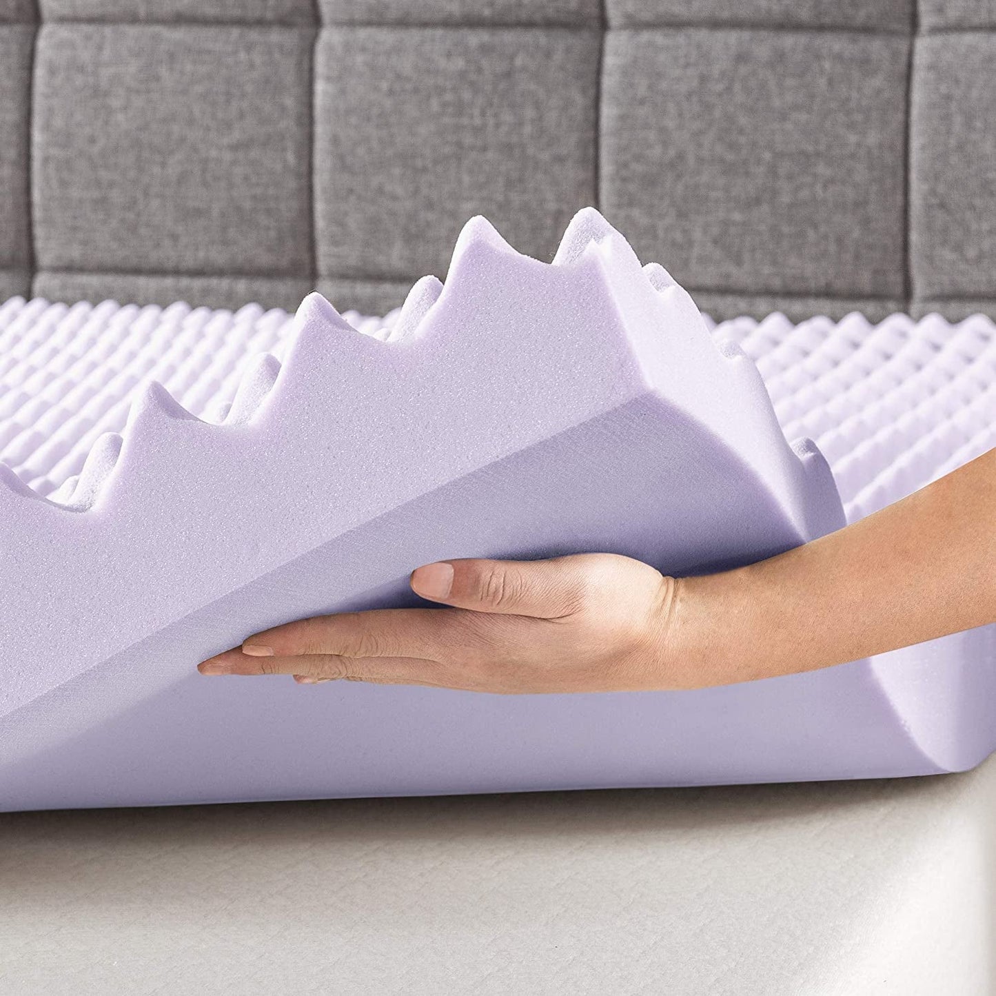 Lavender Infused Queen Memory Foam Topper for Comfort