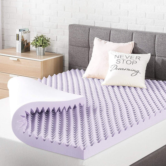 Lavender Infused Queen Memory Foam Topper for Comfort